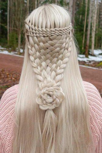 Braided Rose Half-Up Half-Down #blondehair #braidedhair