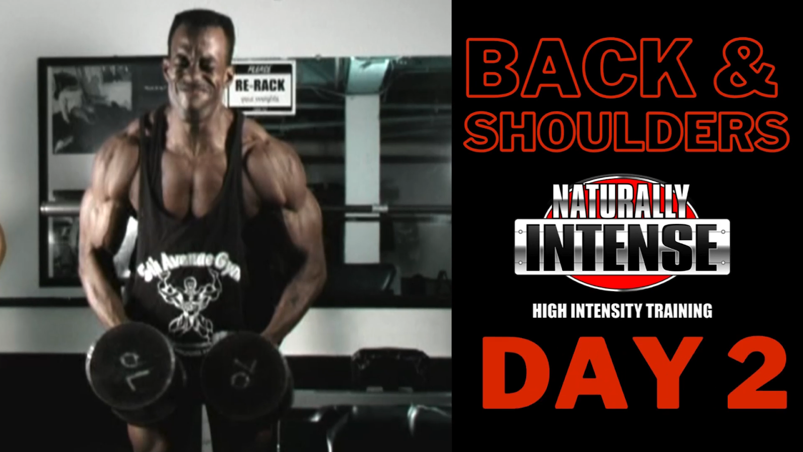 Bodybuilder Kevin Richardson's high intensity training split has back and shoulders as day 2