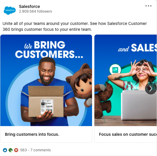 LinkedIn ad by Salesforce