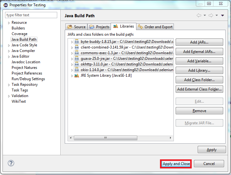 java build path libs1