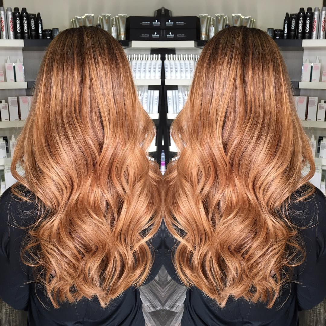 Balayaged Strawberry Blonde Hair