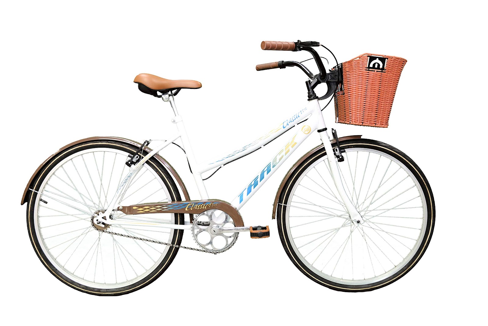 Bicicleta Aro 26 Retrô Confort Classic Plus Branco sem Marcha Track Bikes