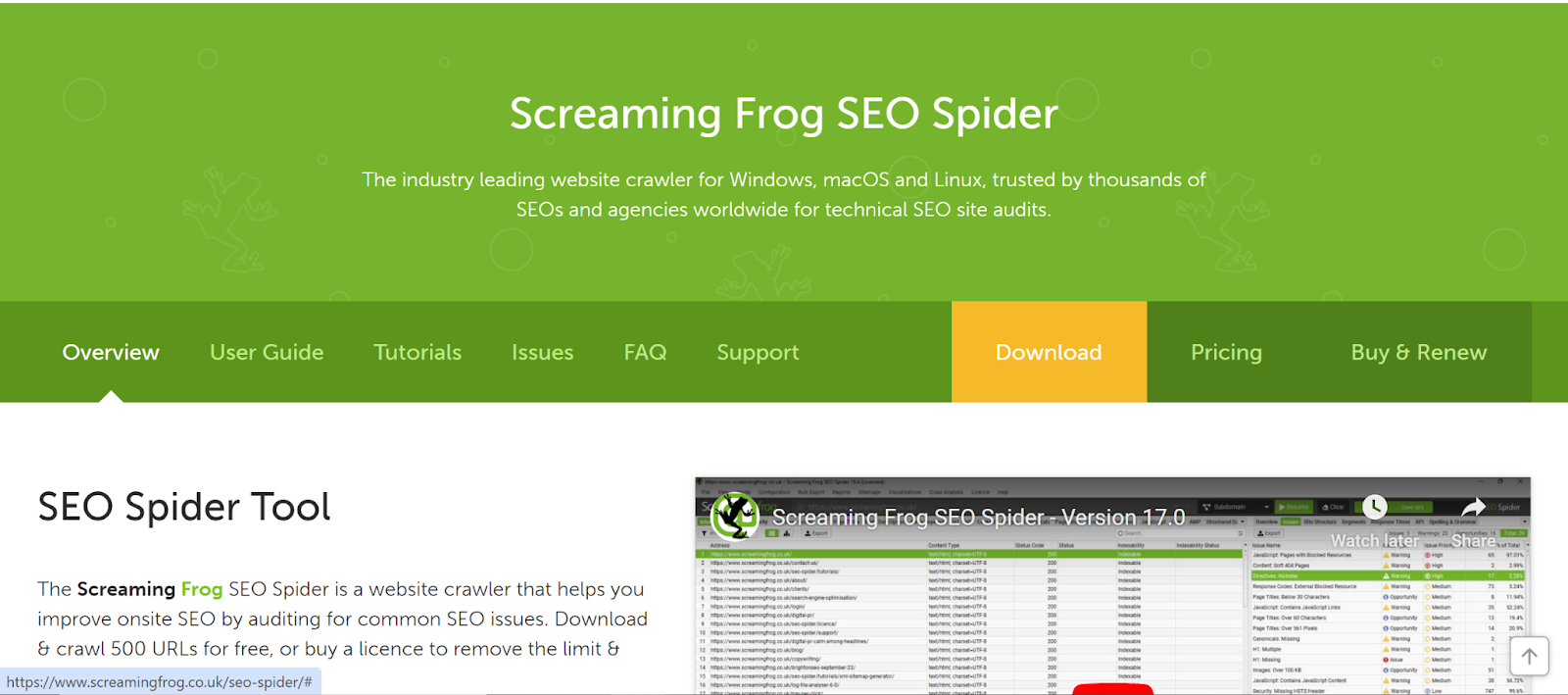 Screaming Frog - SEO software for agencies