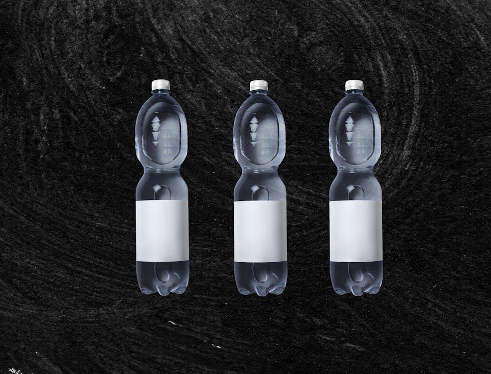 Free Set of plastic bottles with cold water Stock Photo