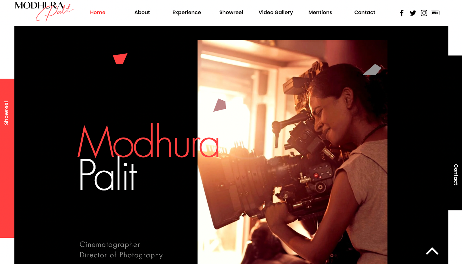 filmmaker website example, Modhura Palit
