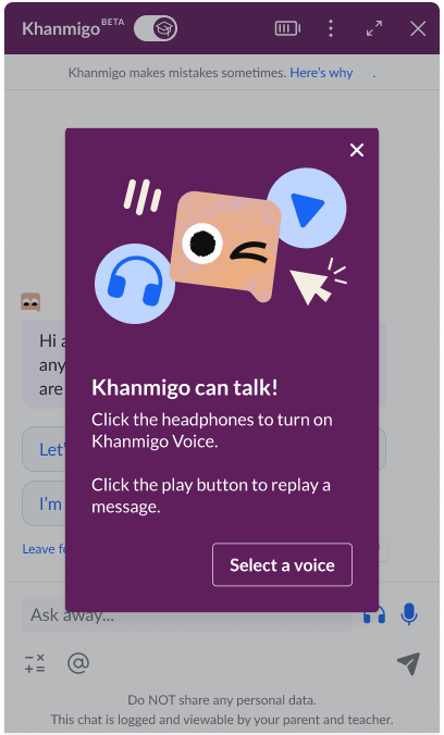 Khanmigo can talk!