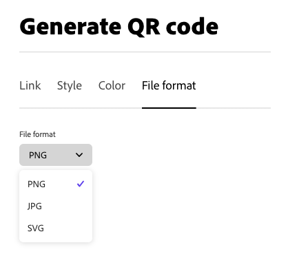 adobe qr code file format