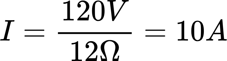 {"type":"$$","font":{"family":"Arial","size":11,"color":"#000000"},"id":"85","aid":null,"code":"$$I=\\frac{120V}{12\\Omega}=10A$$","backgroundColor":"#ffffff","ts":1714756834536,"cs":"1L5zZXUKayMu8PxjtUaQLg==","size":{"width":129,"height":34}}