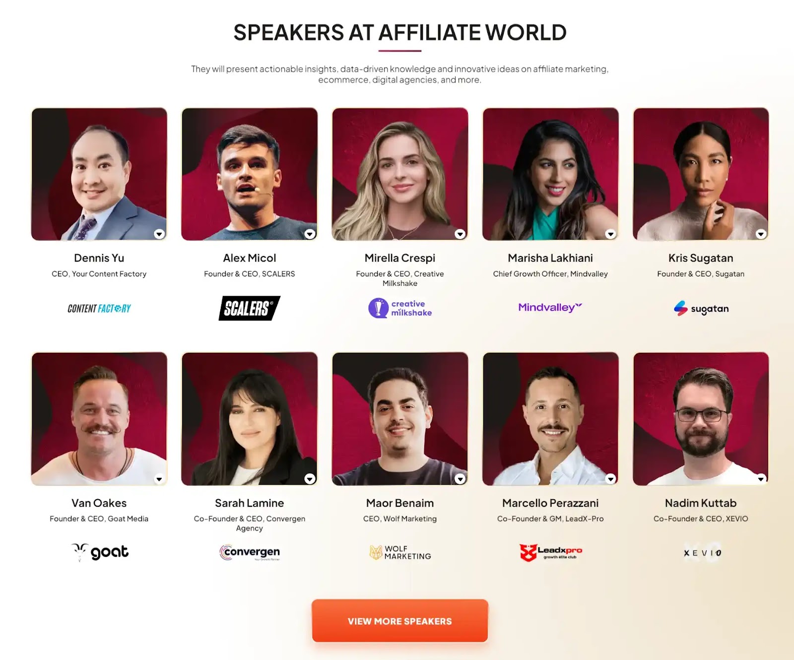 Speakers at Affiliate World