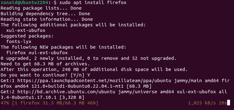 installing Firefox DEB version on Ubuntu