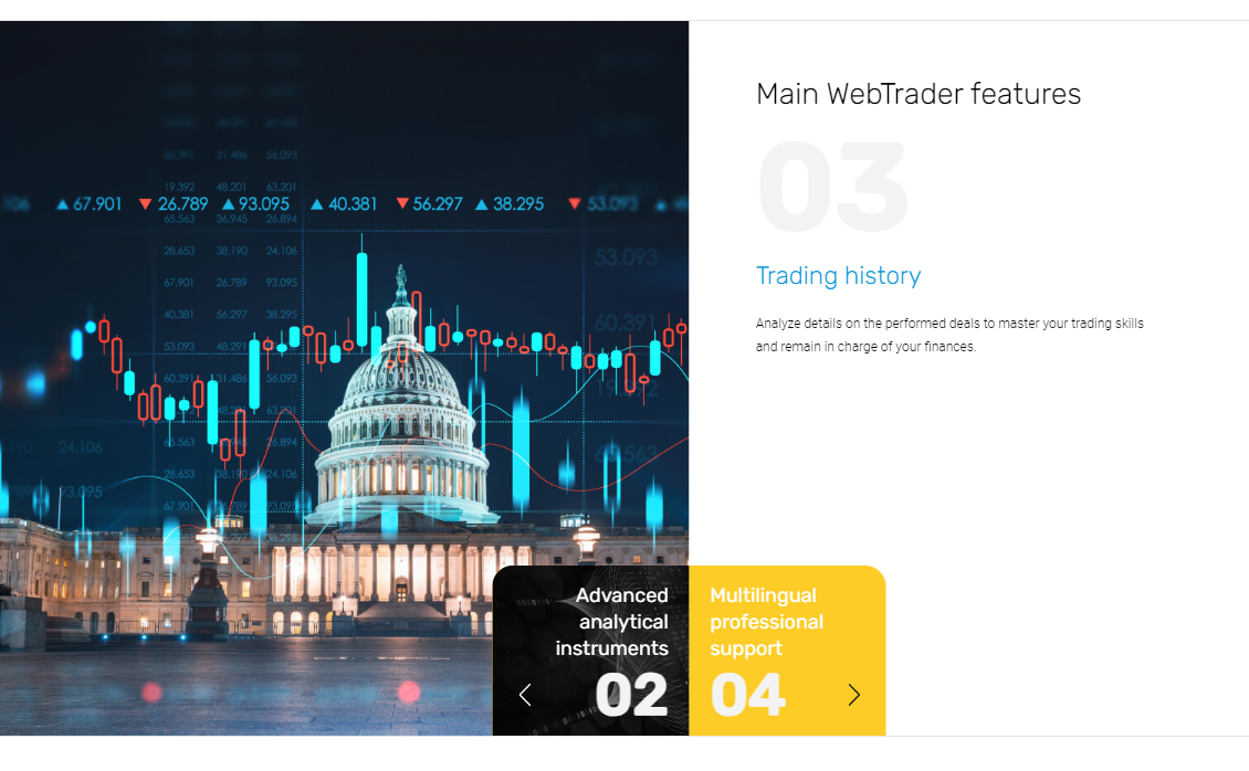 WebTrader Features on Maunto