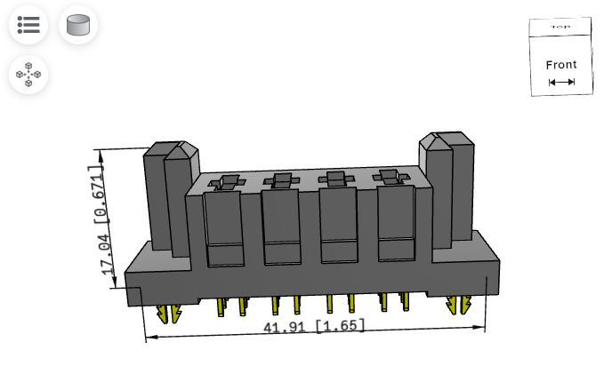 这个带焊接标签的锁定夹连接器（Samtec部件号PES-04-01-S-VT-LC）为任何柔性电缆安装的接口连接器提供额外加固。