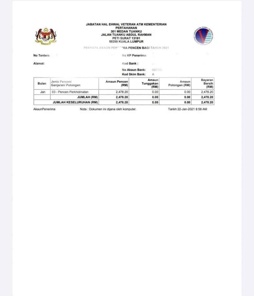Vibes 2.0: Portal JHEV / Veteran ATM - Semak Pencen & Bantuan