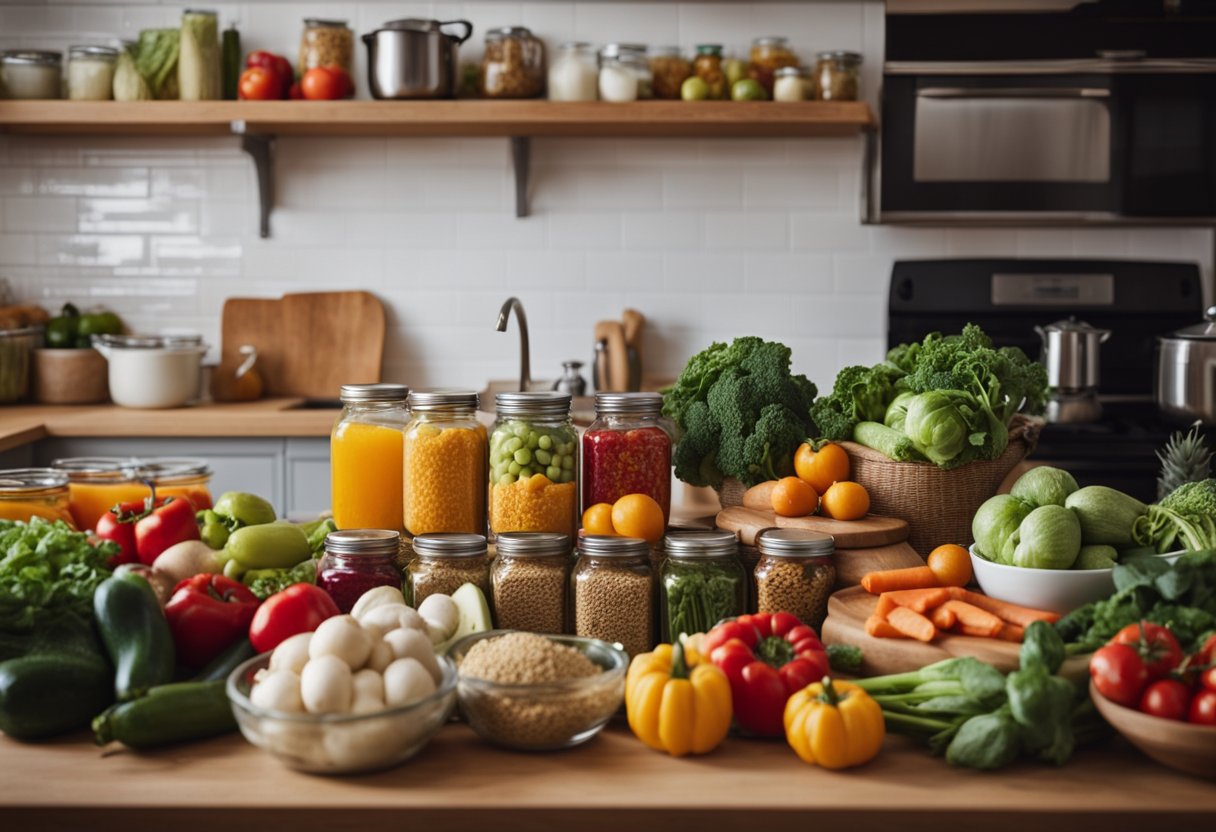 Bord färsk frukt och grönsaker för stor familj