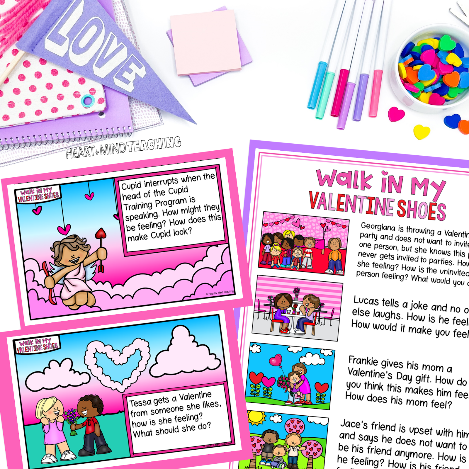 empathy Valentine's Day activity for elementary students social-emotional learning