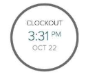 If there is a gray circle around the times, it means that you have successfully clocked out. 