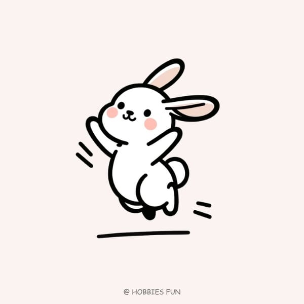 cute rabbit drawing, Jumping Bunny