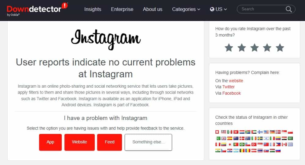 You've been logged out on Instagram - Down Detector