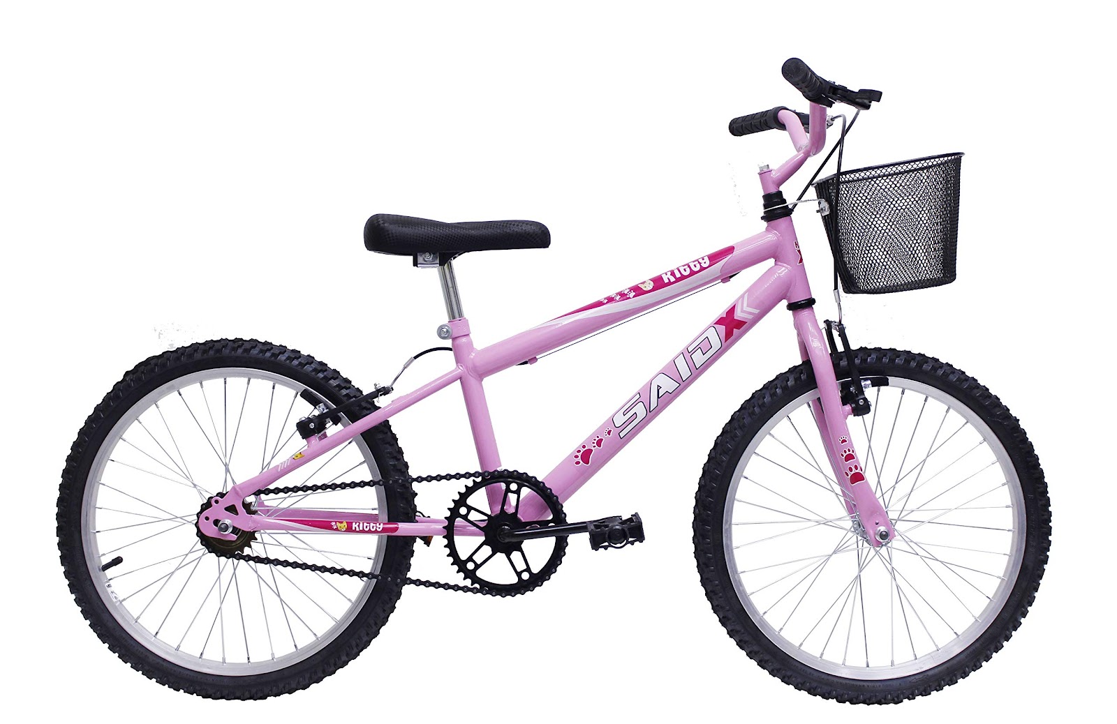 Bicicleta Aro 20 Infantil Feminina Com Cesta Saidx Rosa
