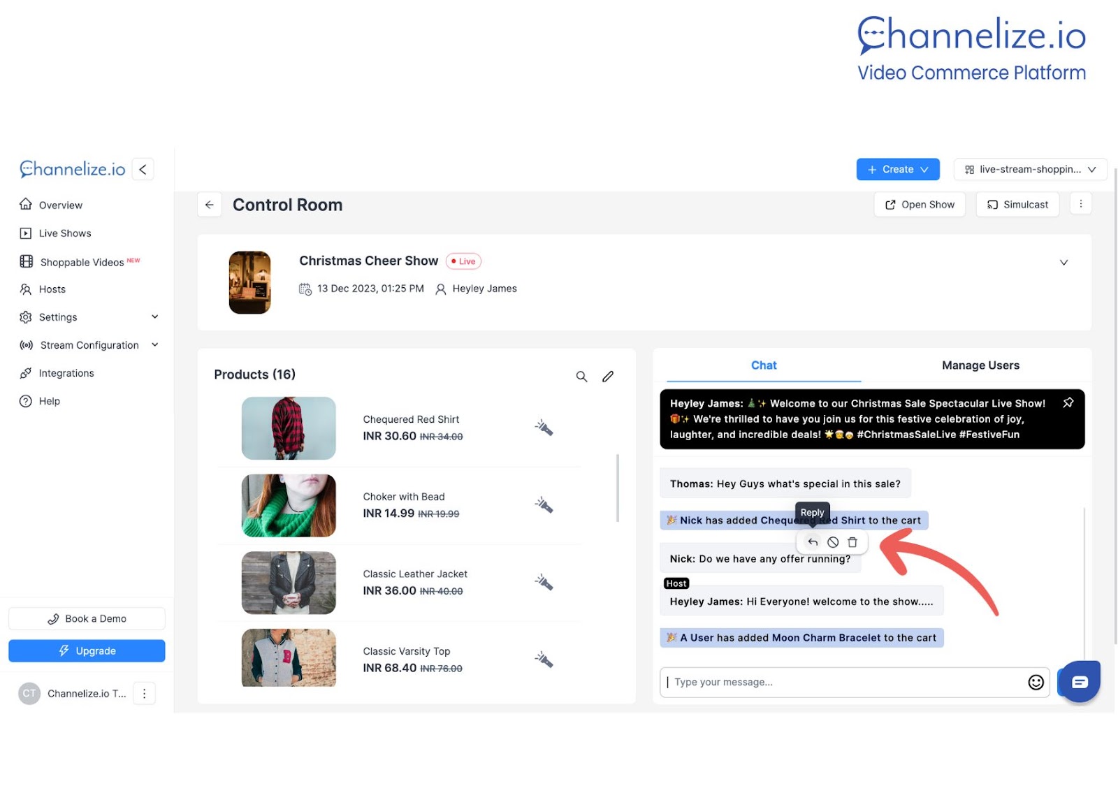 Improved Chat Moderation for  Channelize.io Live Shopping Platform