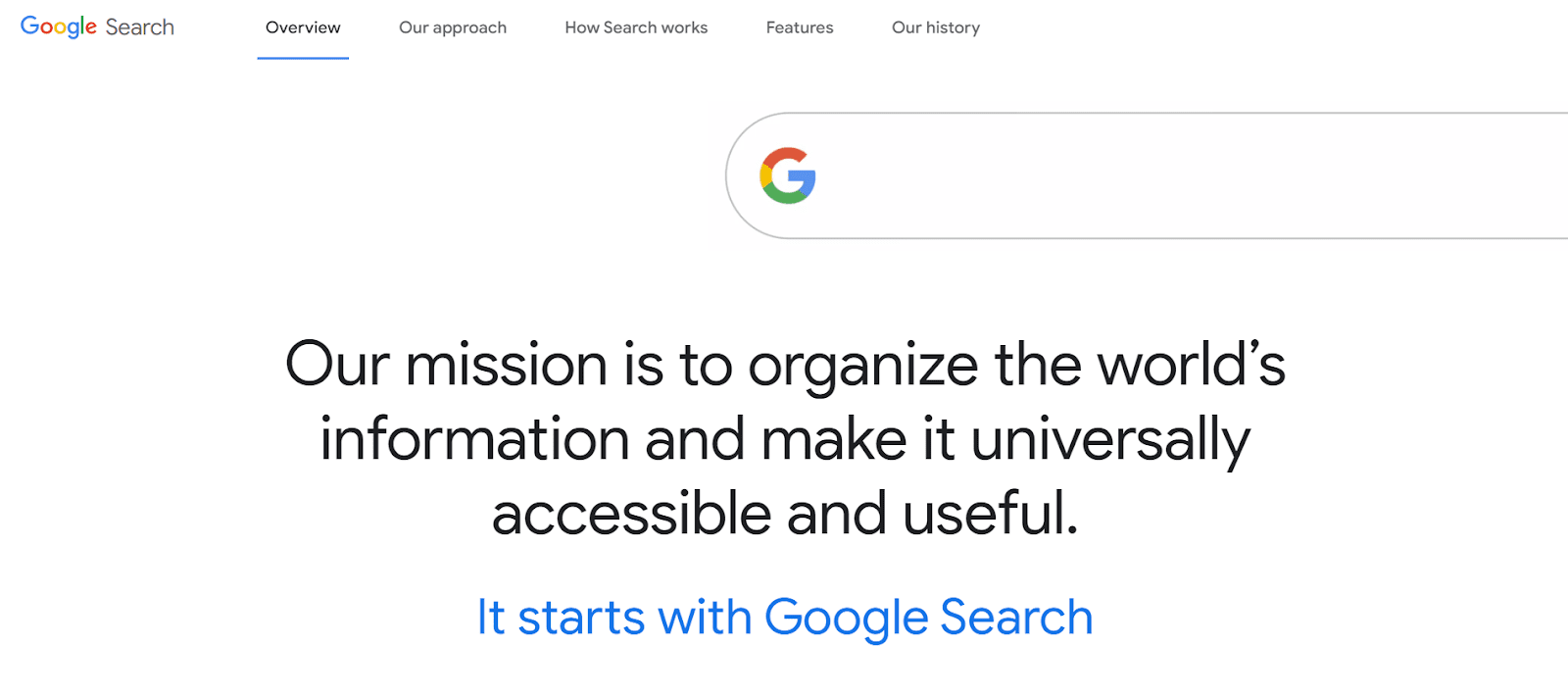 Mission statement example from GoogleIMG name: Google