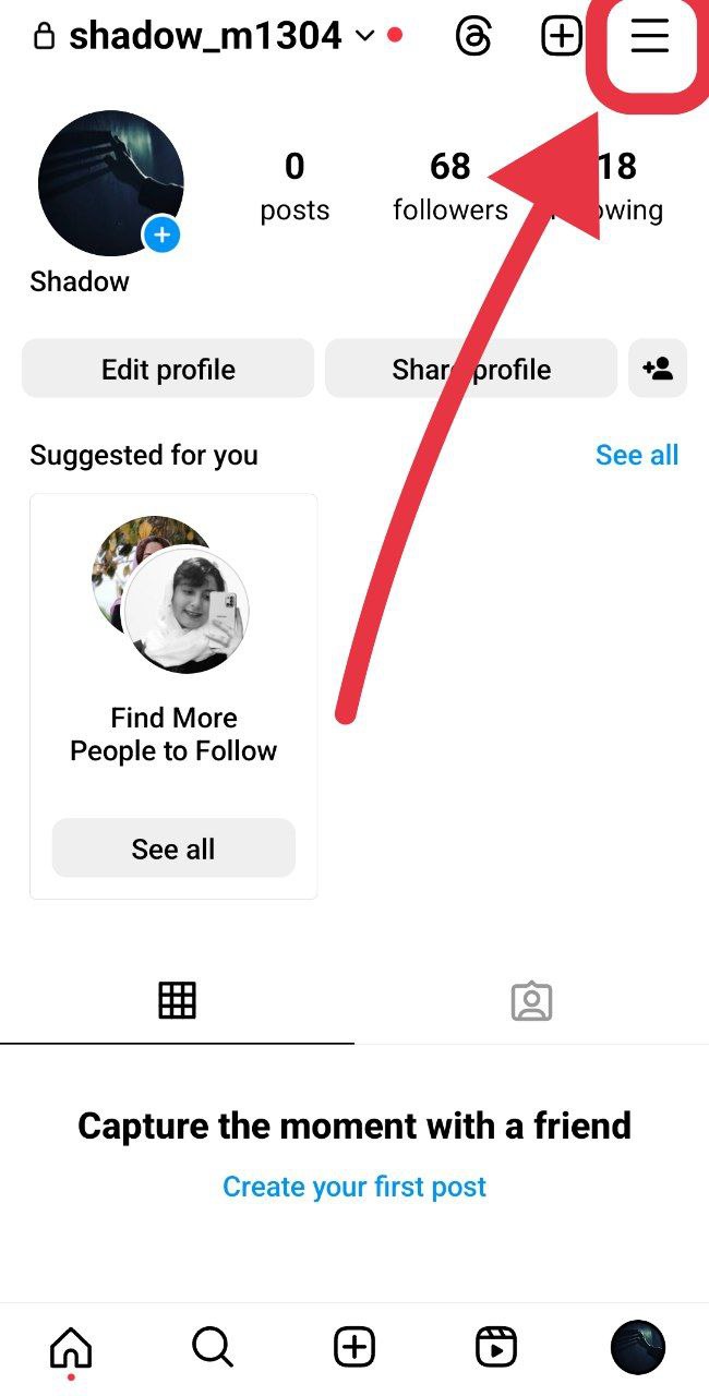 How to hide last seen on Instagram - step 1