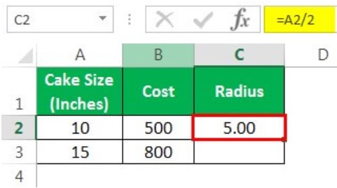 PI in Excel - Example 1 - Step 3