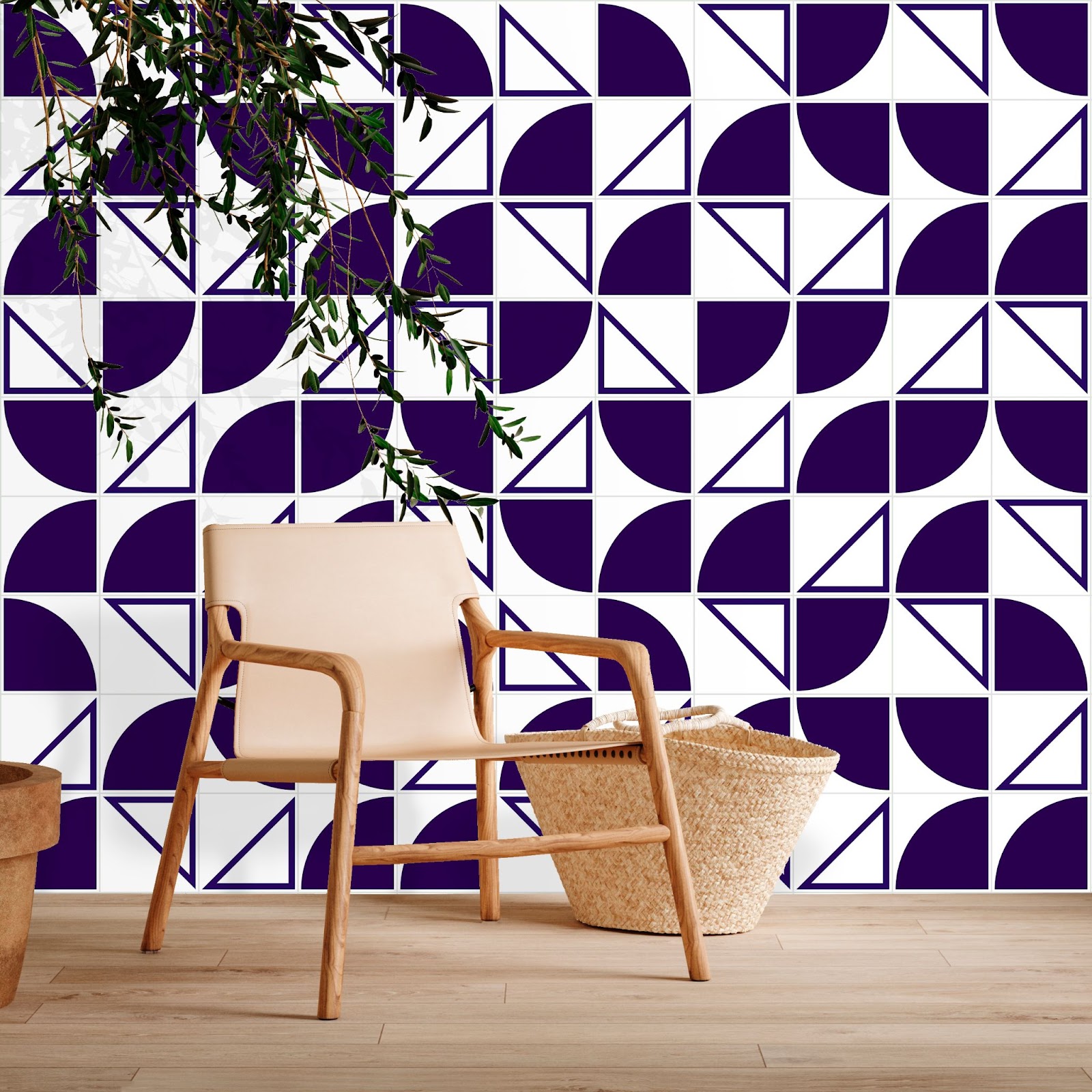 Kit de Azulejos Oceano da Lurca sendo representado em uma fotocolagem 