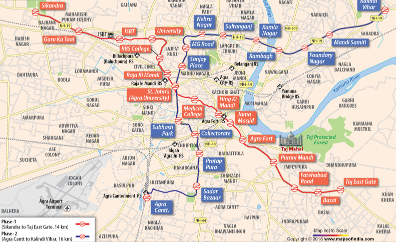 Agra Metro Map