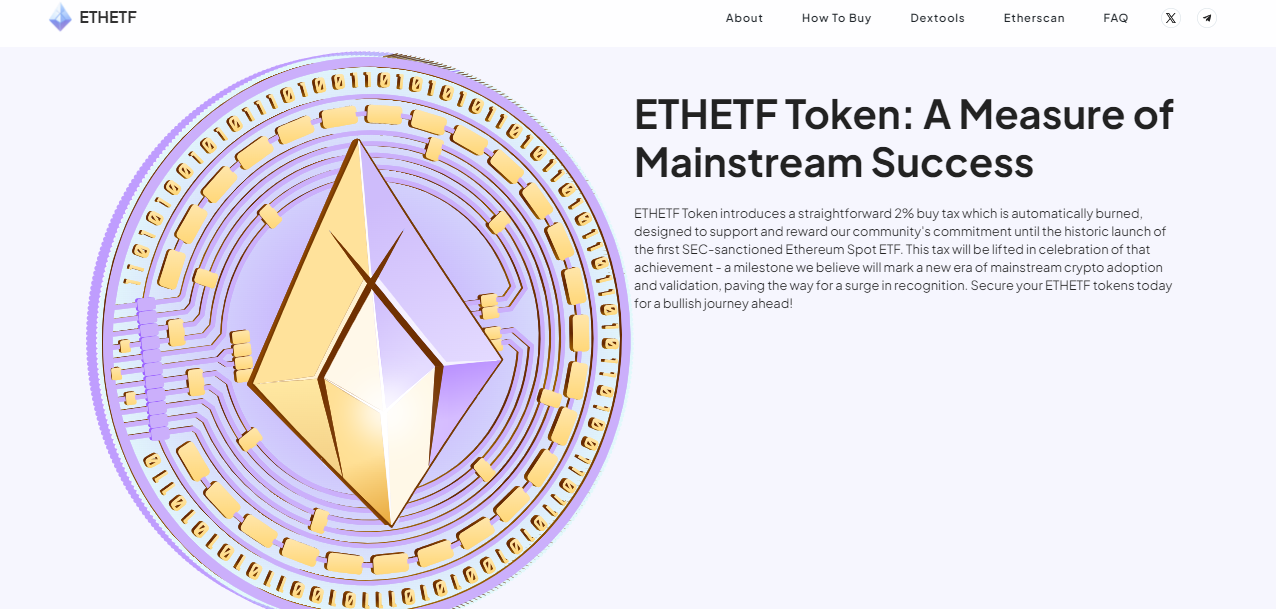 ETHETF Token Website 
