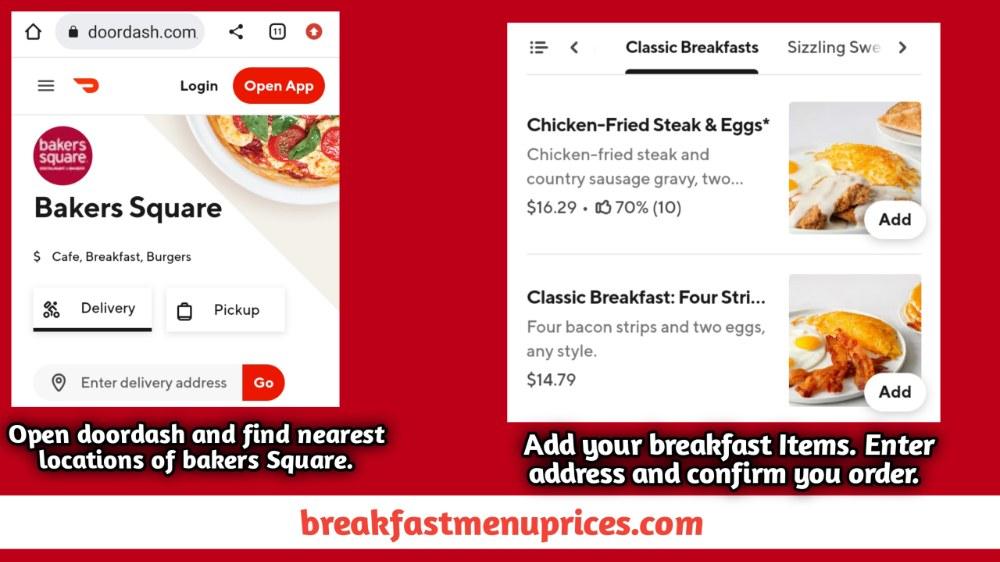 Bakers Square Delivery Through Doordash