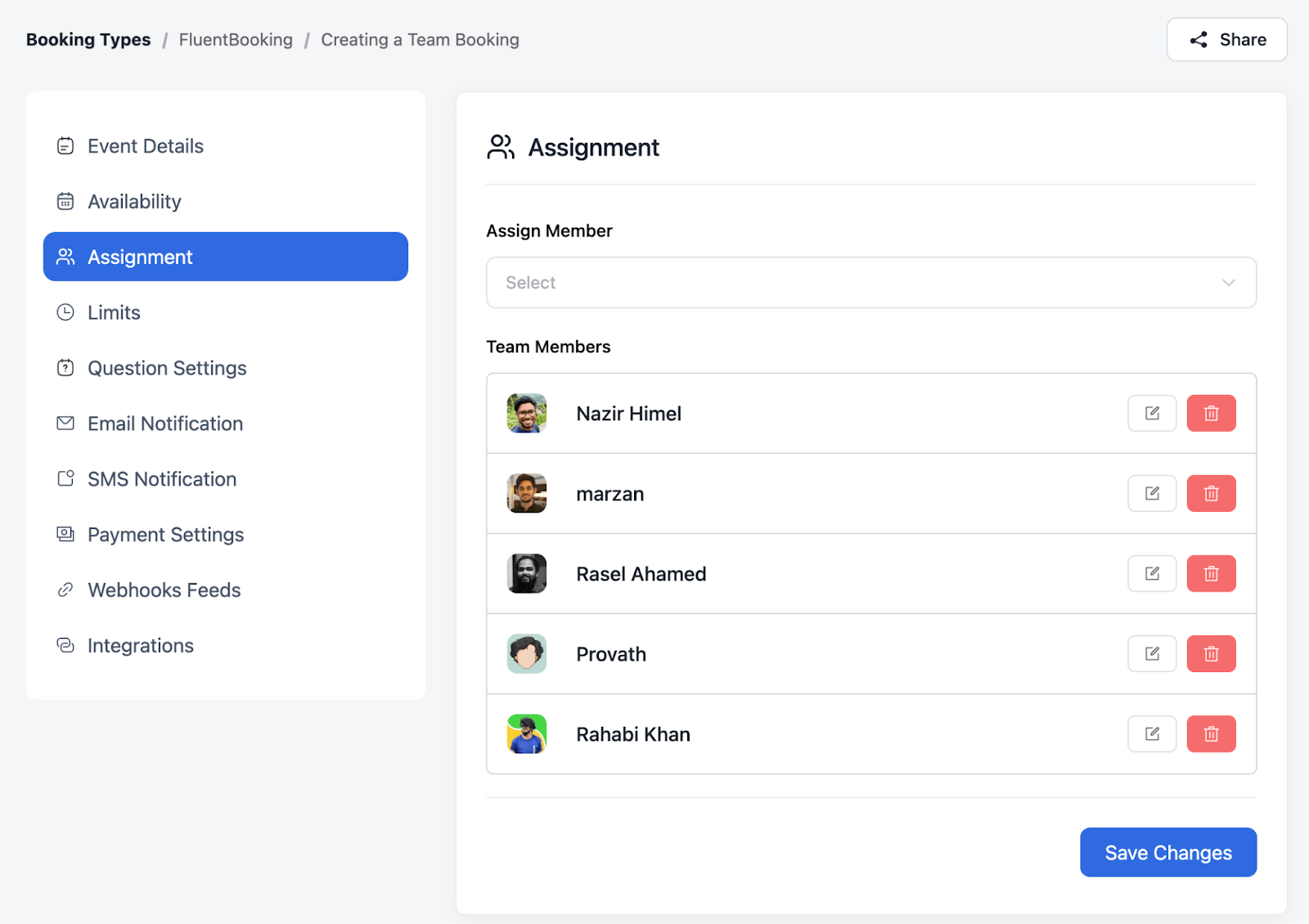 creating round robin meeting team