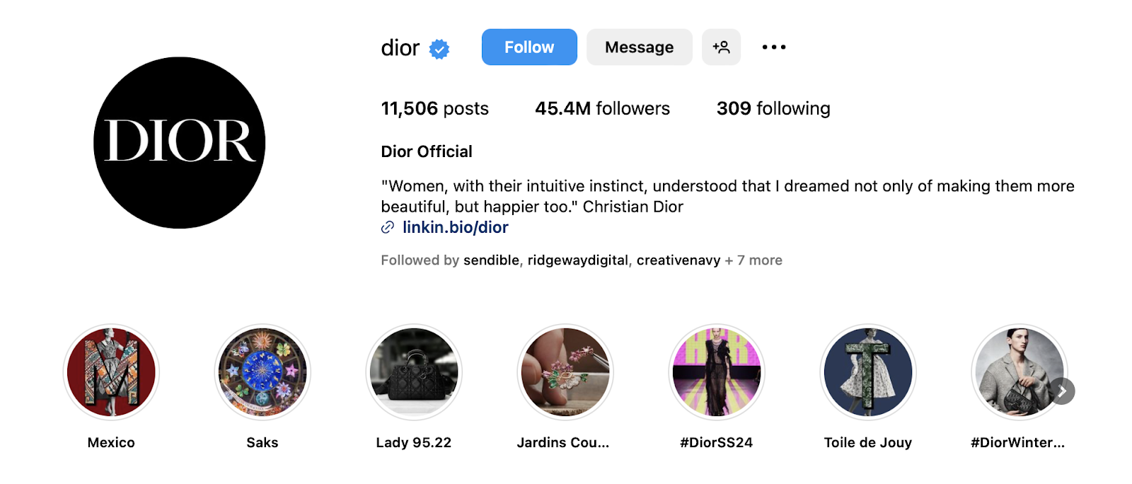 Dior's Instagram marketing strategy