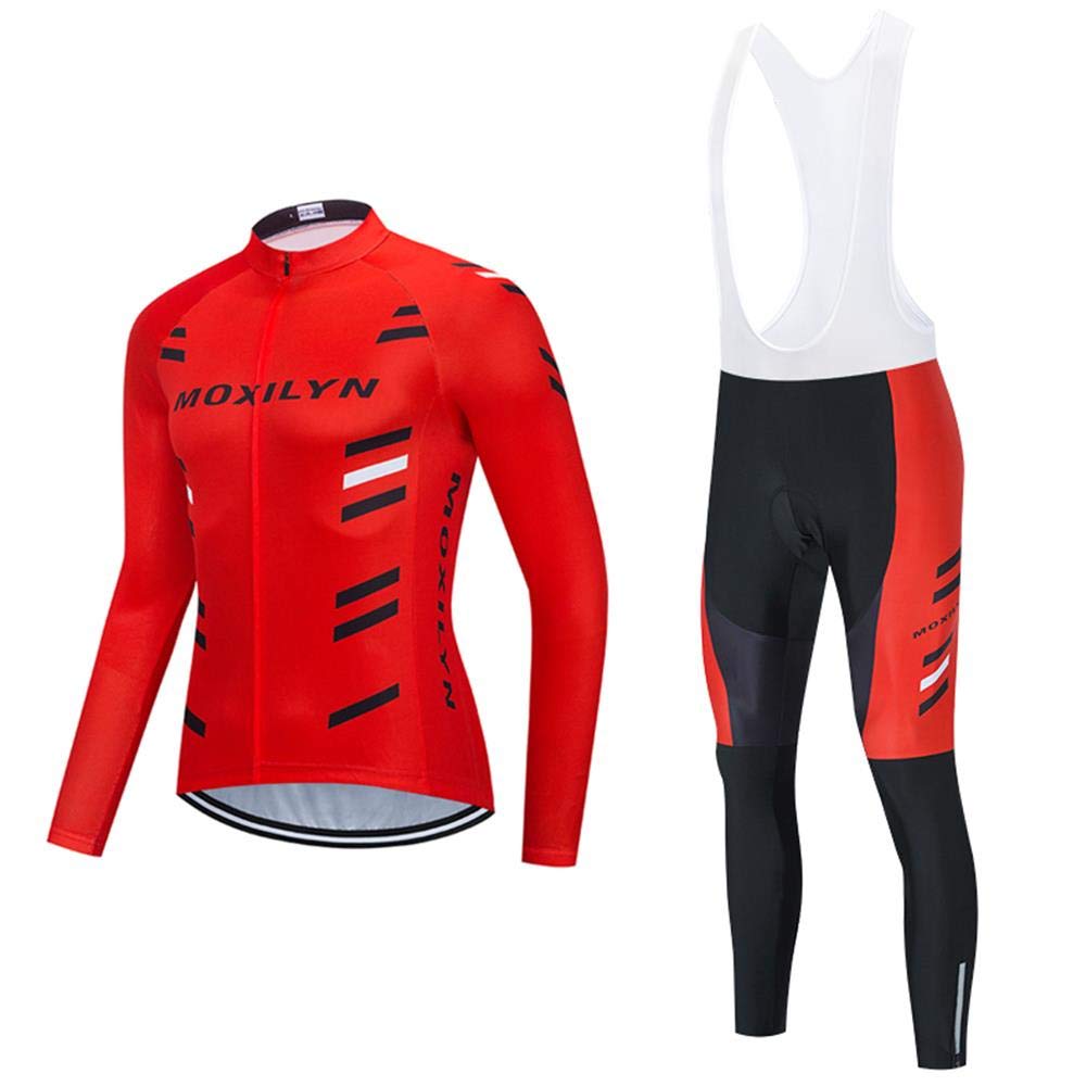 MOXILYN Conjunto de roupas de ciclismo masculinas para ciclismo MTB de manga comprida com almofada de gel 20D Conjunto U4s XG