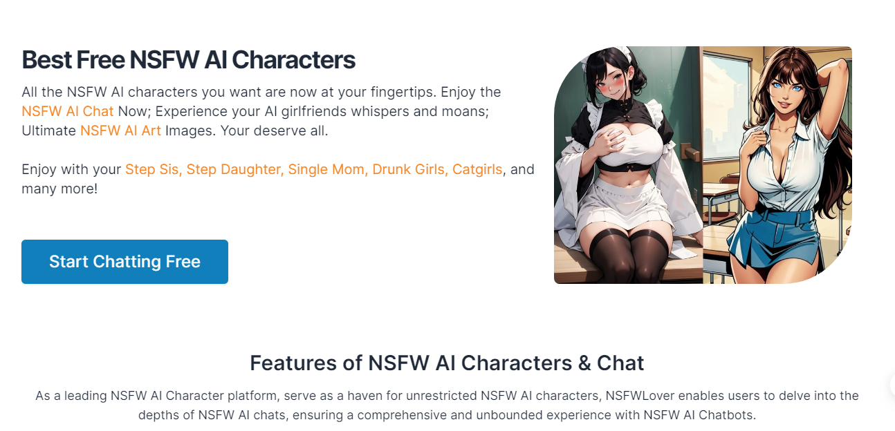 NSFWLover - Best FREE NSFW AI Mistress Characters