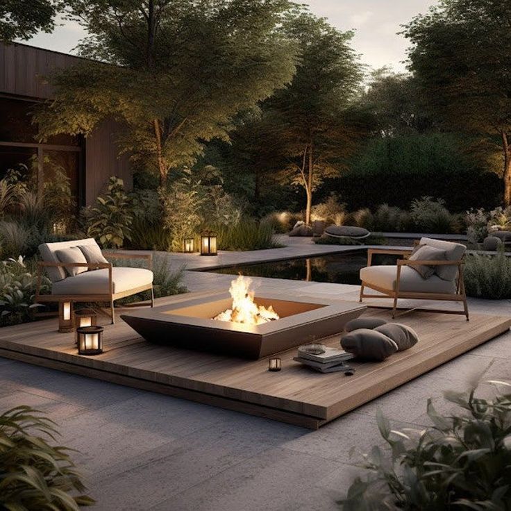 luxury outdoor living space with rustic design