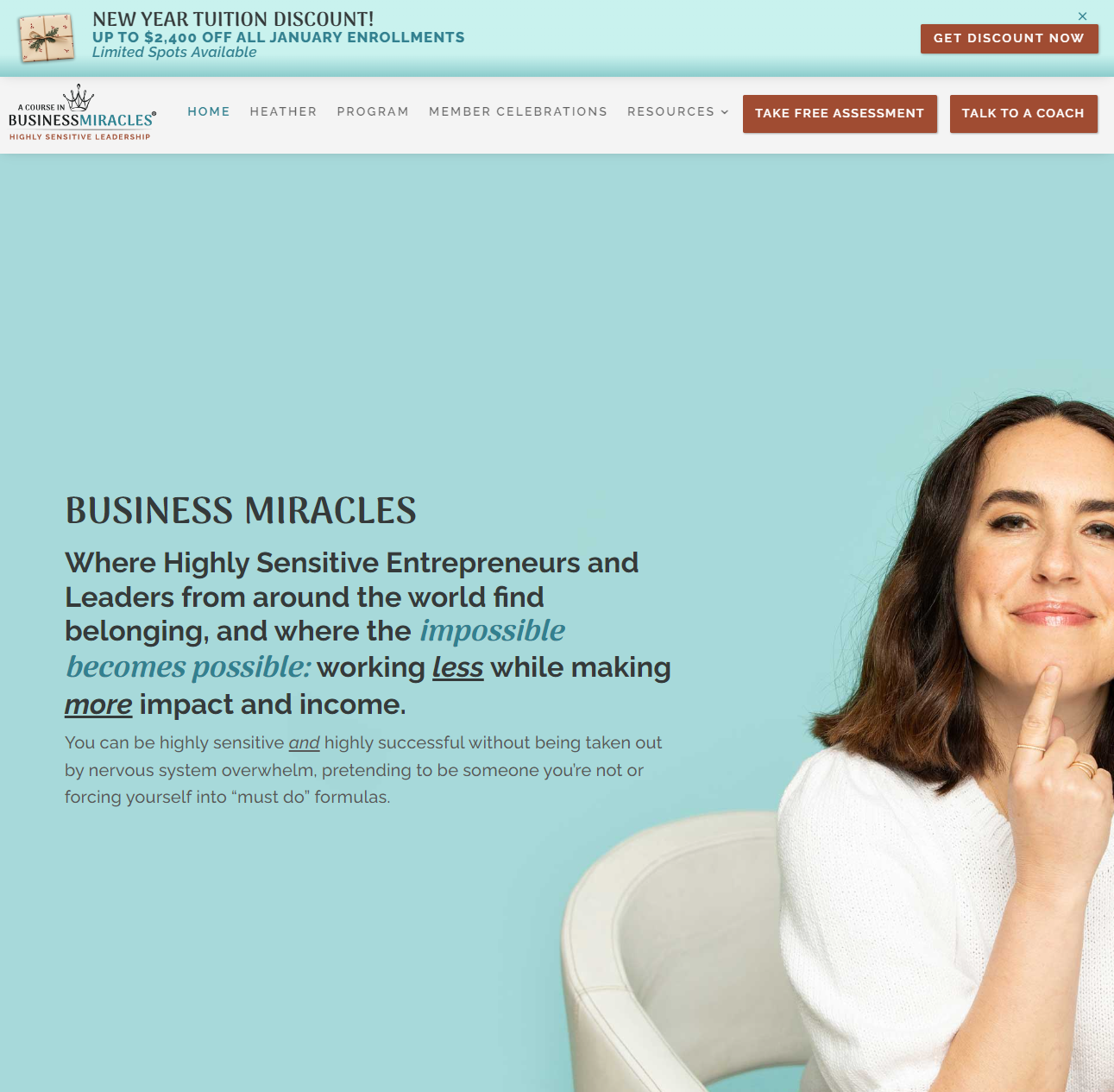 website design for business coaches, example from Cassandra VermeulenIMG Name: cassandra