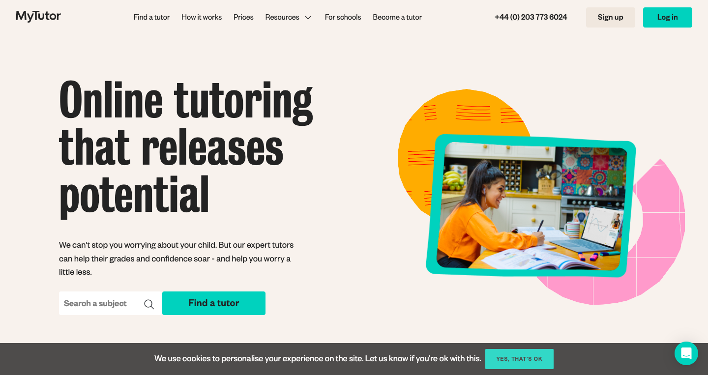 MyTutor tutoring business website examples