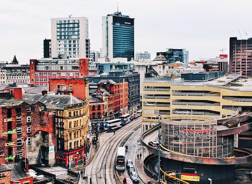 Aerial view of Manchester