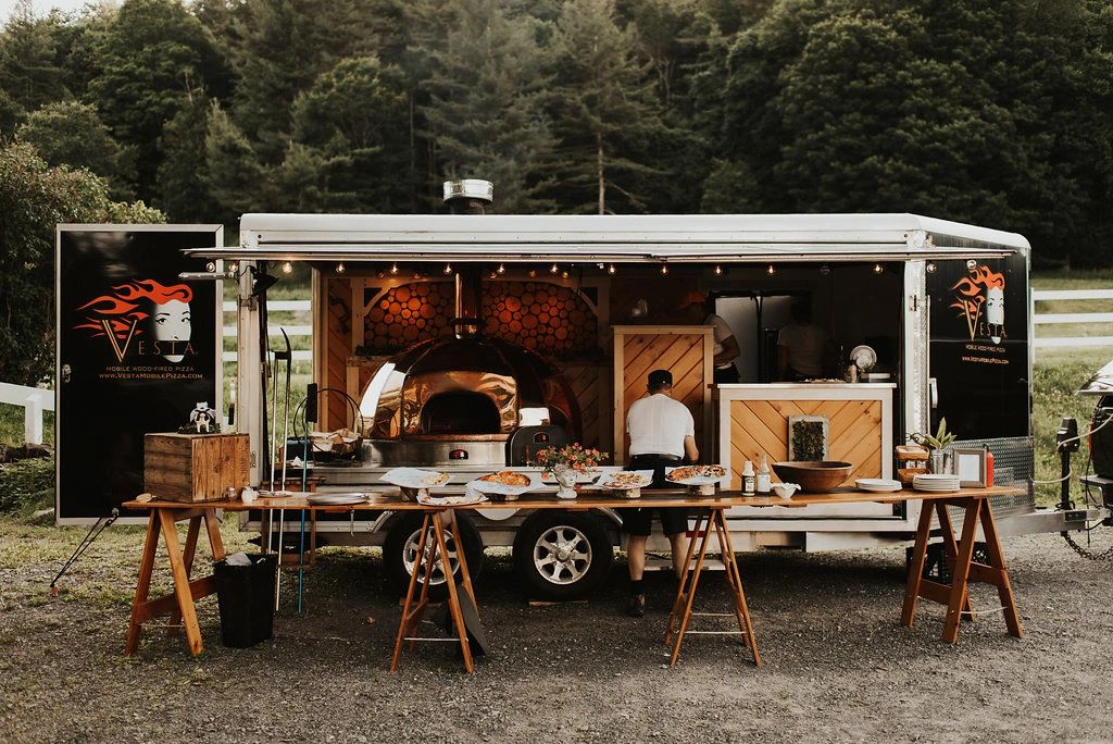 Wood-fired pizza oven truck