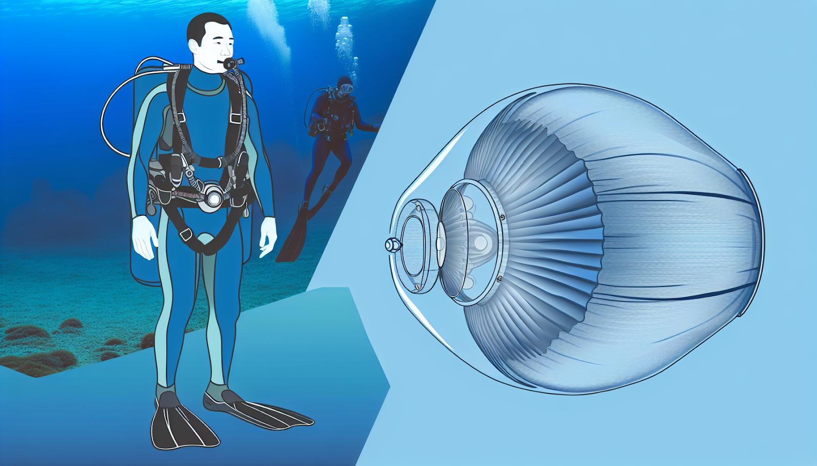 Nomad's flotation shell providing buoyancy underwater