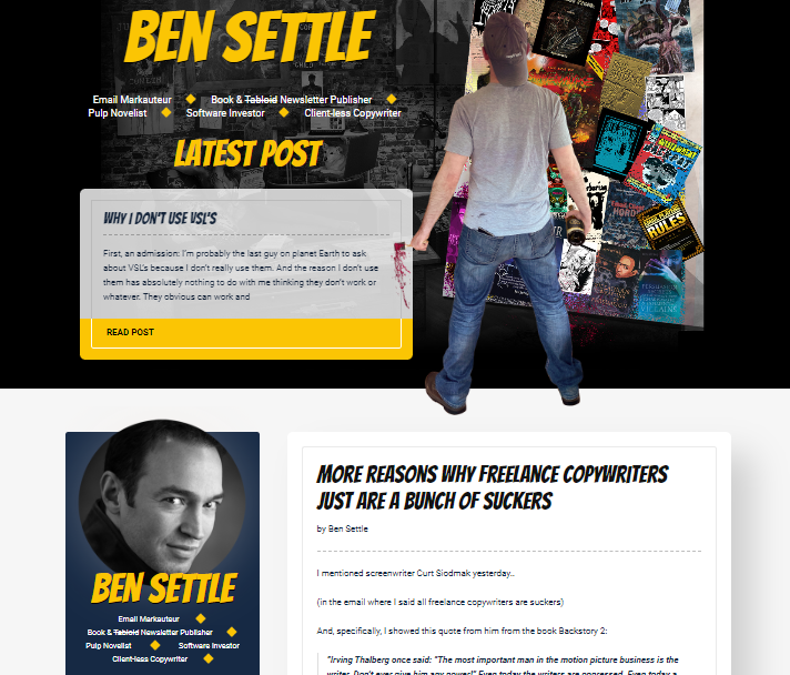 Ben Settle Blog Web Page