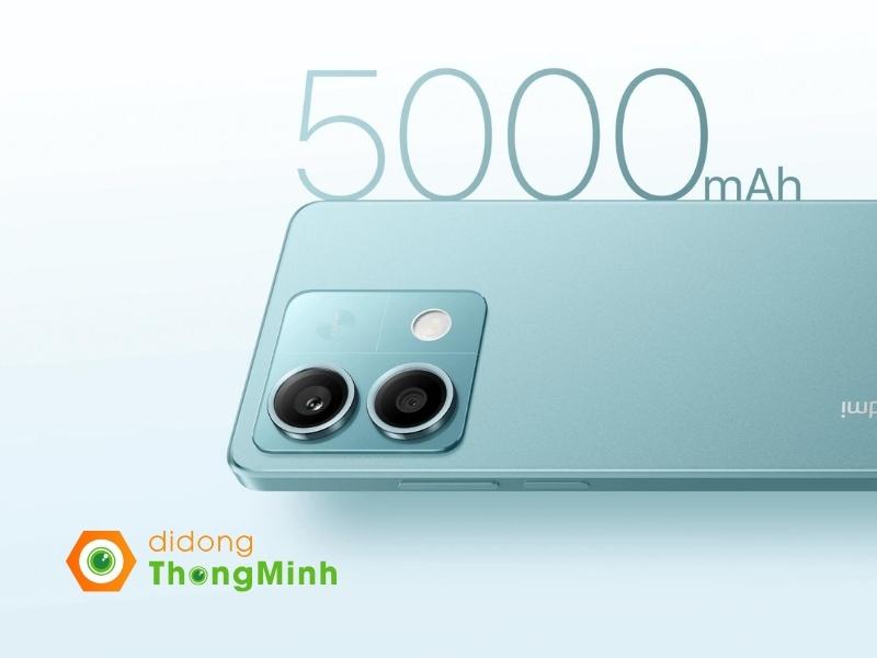 Xiaomi Redmi Note 13 đi kèm với viên pin dung lượng 5000 mAh và hỗ trợ sạc 33W