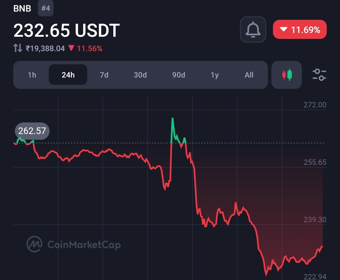 Binance Coin (BNB) crashes 12%, as CZ stepped down from CEO role 2