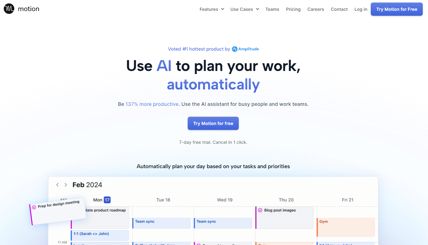 Motion: Use AI to plan your work, automatically