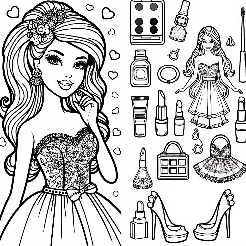 imagem para colorir da barbie