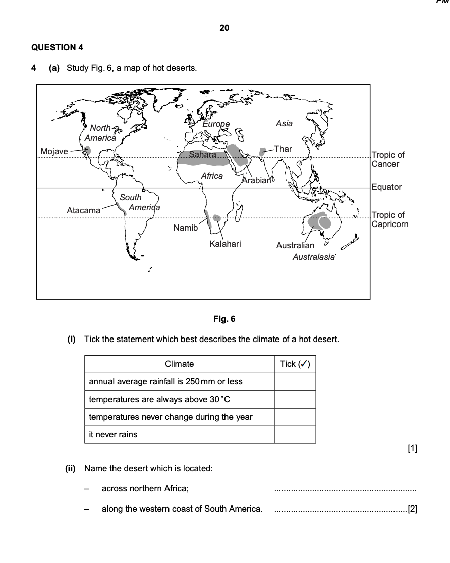 iGCSE Geography revision notes,Hot Deserts