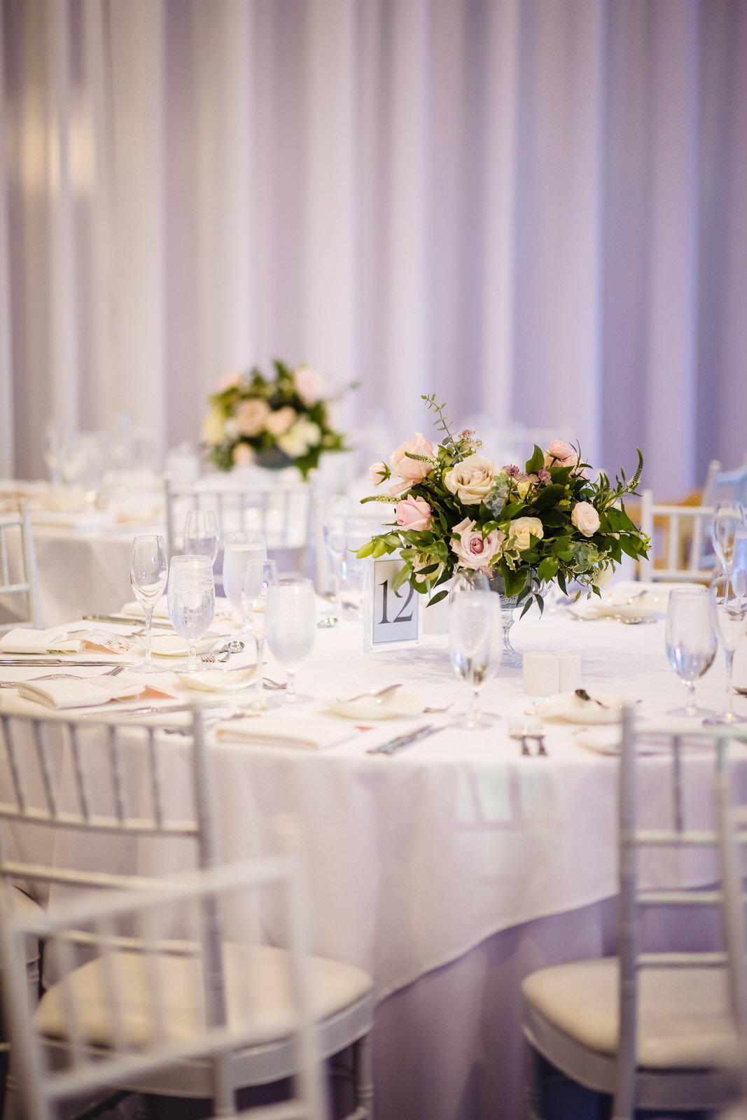 Lakeview Pavilion Photo of the reception table by Boston Wedding Photographer Nicole Chan Photography