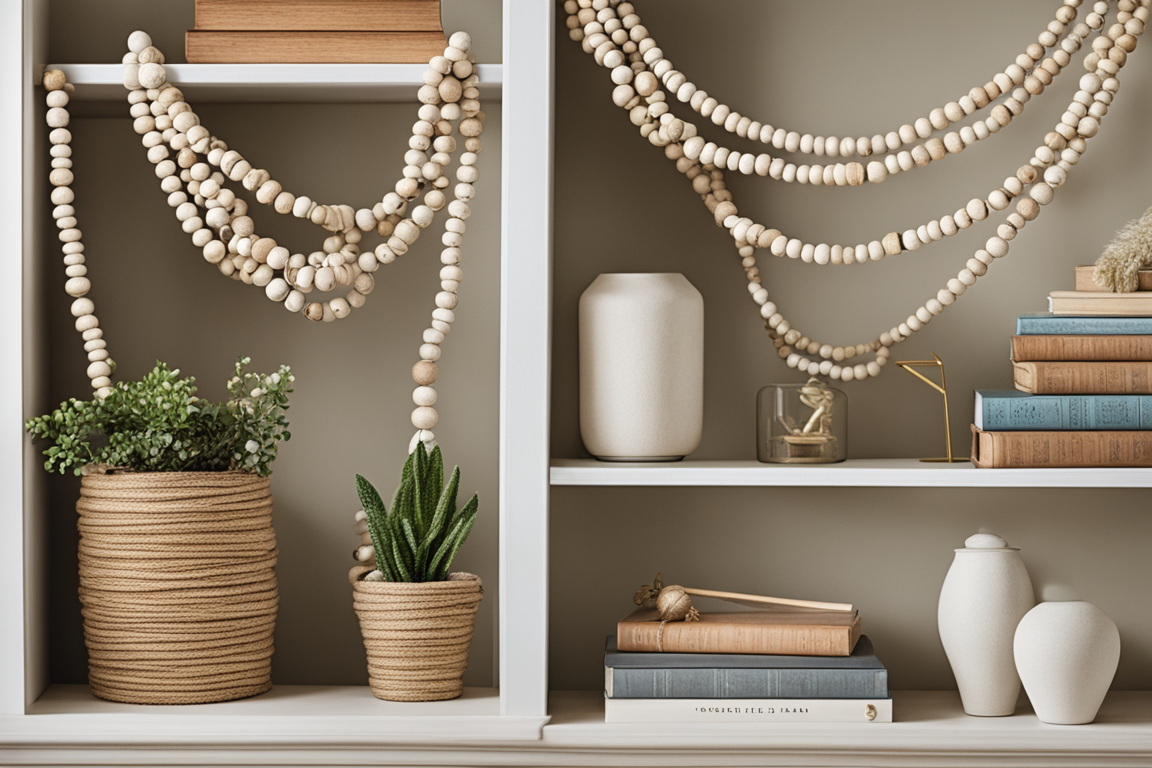 Chic wood bead garland