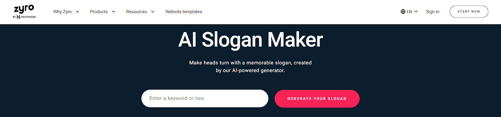 Zyro's Slogan Generator